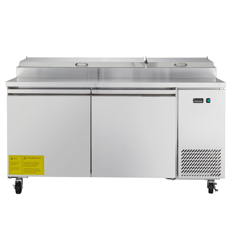 Table de préparation commerciale pour réfrigérateur à pizza en acier inoxydable