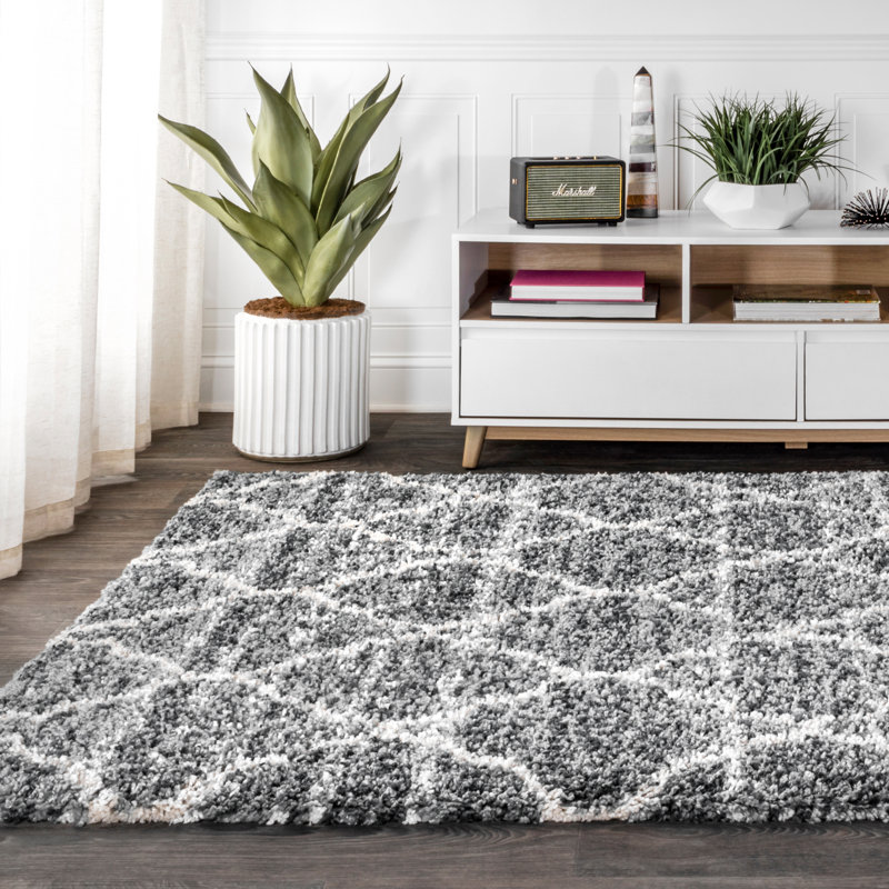 Tapis gris clair / ivoire Doster Ogee, Rectangle 3 pi 11 po x 6 pi