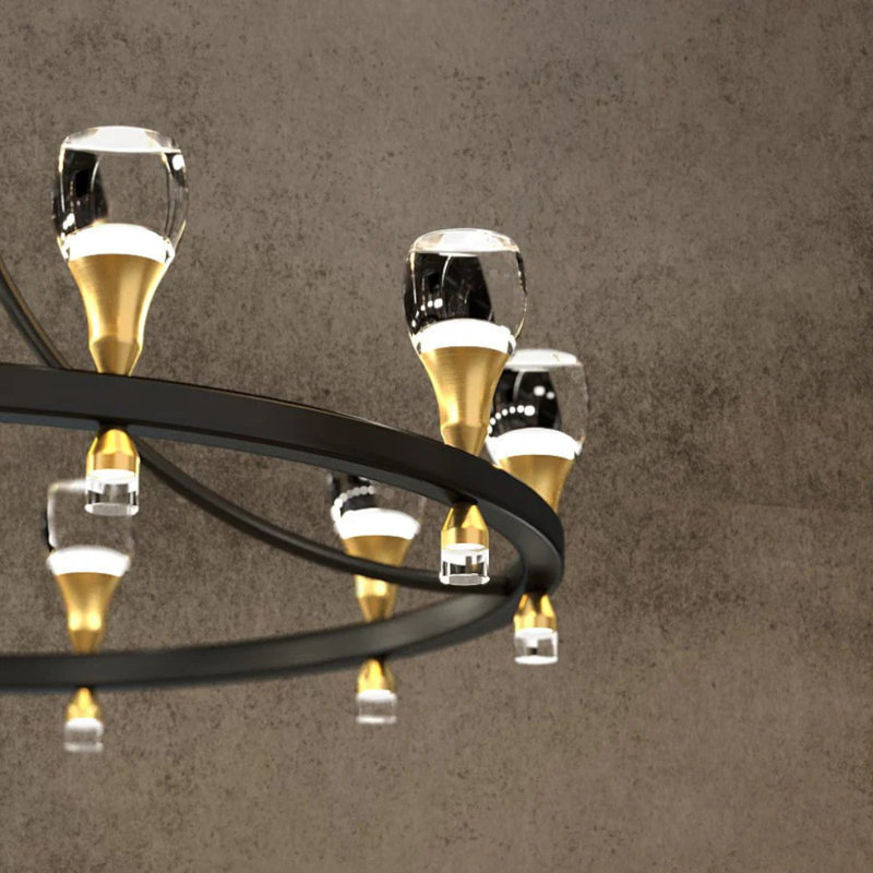 Berencsi Waggon Wheel Chandelier, 6, 46" H x 70" W x 70" D