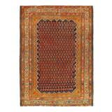 Canvello Silkroad Antique Malayer Navy Blue Rug - 4'7'' X 6'1''