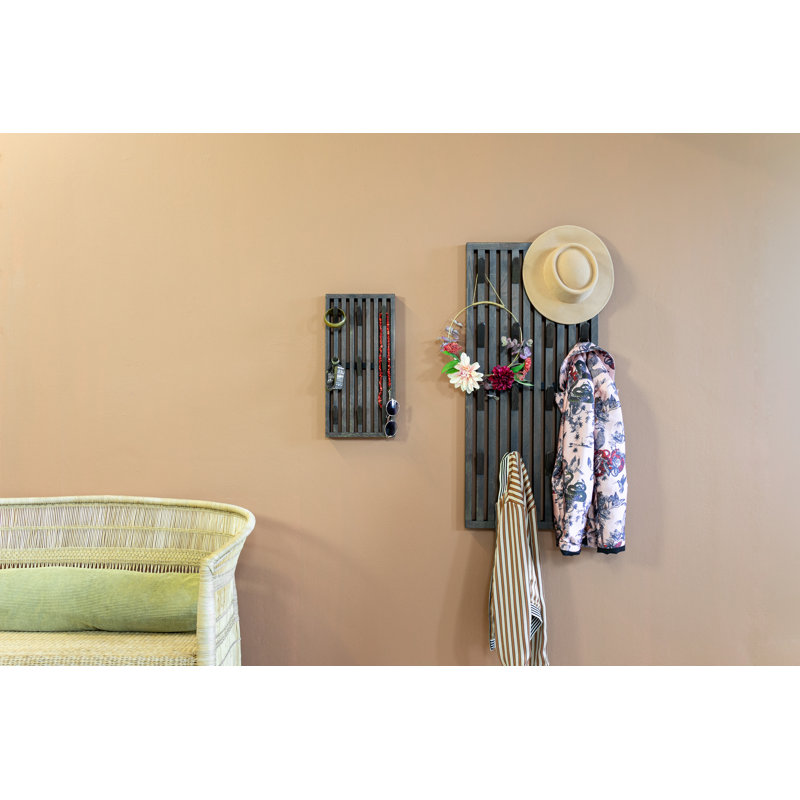 Spinder X Eva Van De Ven Solid Wood Wall 16 - Hook Coat Rack, Black