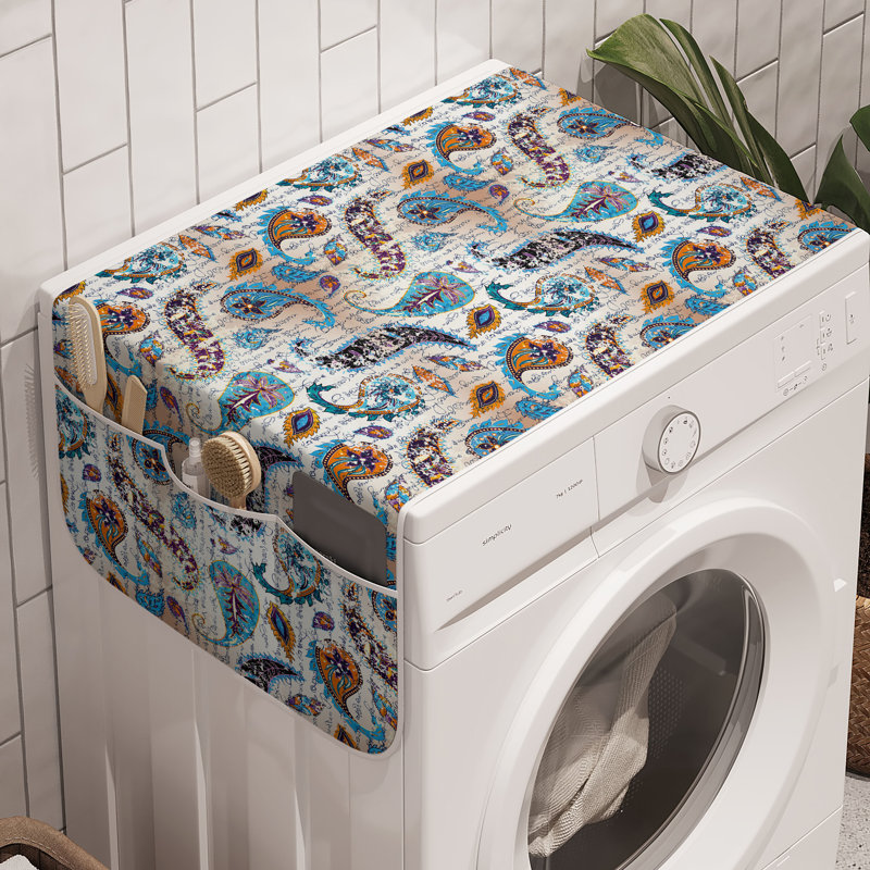 Paquet de 2 abricot bleu foncé 47 po x 18,5 po East Urban Home Paisley