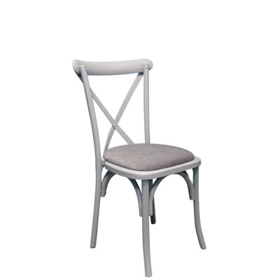 Aviles 43cm H Polyester Blend Upholstered Cross Back Stacking Side Chair