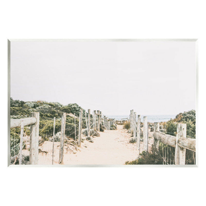 Photographie de paysage Au-446-Giclee Sandy Beach Boardwalk, Giclée encadrée noir minuit, H 11 po x l 14 po x P 1,5 po