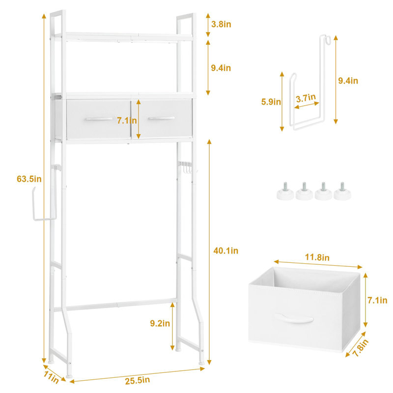 Rangement pour salle de bain Bassey, Blanc