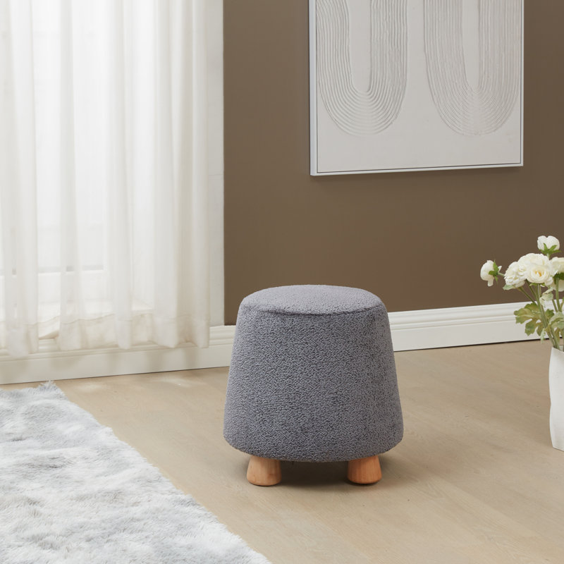 Repose-pieds rond en chenille, Gris foncé