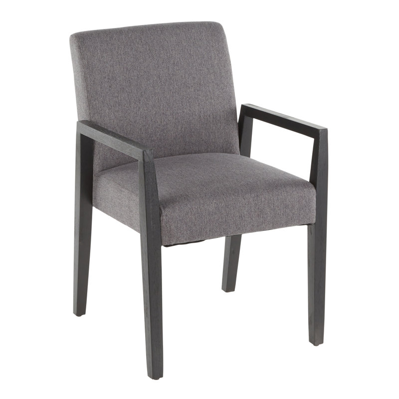 Egan 18.5'' H Upholstered Armchair, Black, Gray Fabric