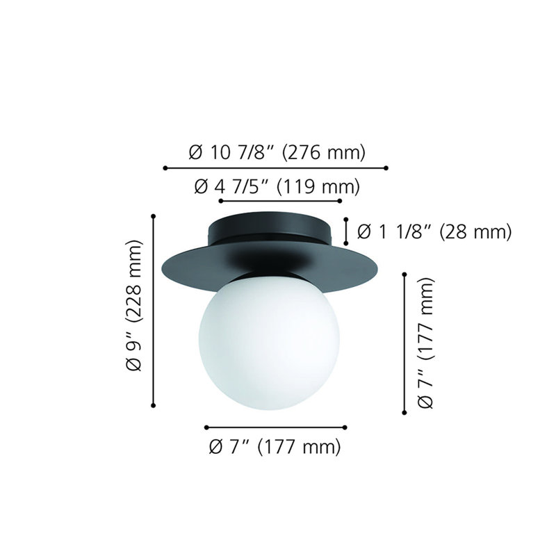 Luminaire suspendu sphérique 1 lumière Nasim, Noir