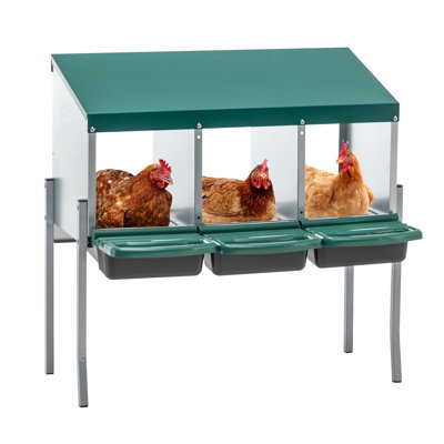 Nesting Boxes for Chickens, 3 Holes Chicken Nesting Boxes with Legs, Chicken Laying Box with Lid Cover, for Outdoor Chicken Coop Farm Yard, Rreen