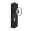 Crystal Oval Interior Mortise Door Knob with Meadows Long Plate-2079679637
