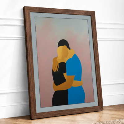 Embrace in Colour Modern - Framed Print