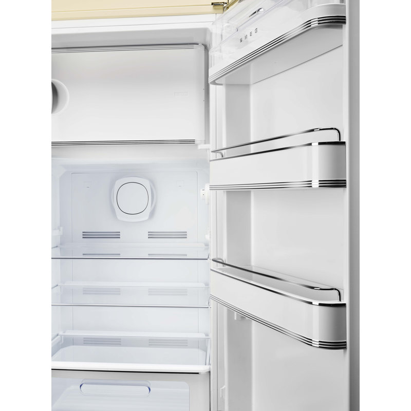 SMEG 50s Style 24'' Top Freezer 9.92 cu. ft. Refrigerator, Right, Cream