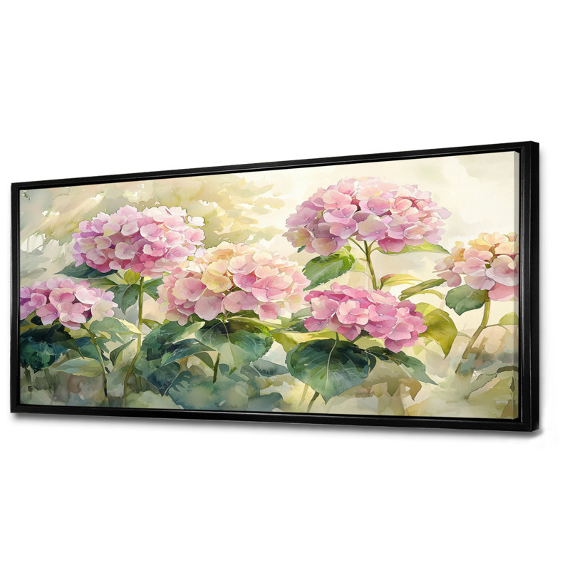 Jadarrion - Floral Wall Art, Noir, noir, noir, noir, H 28 po x l 60 po, Impression encadrée flottante