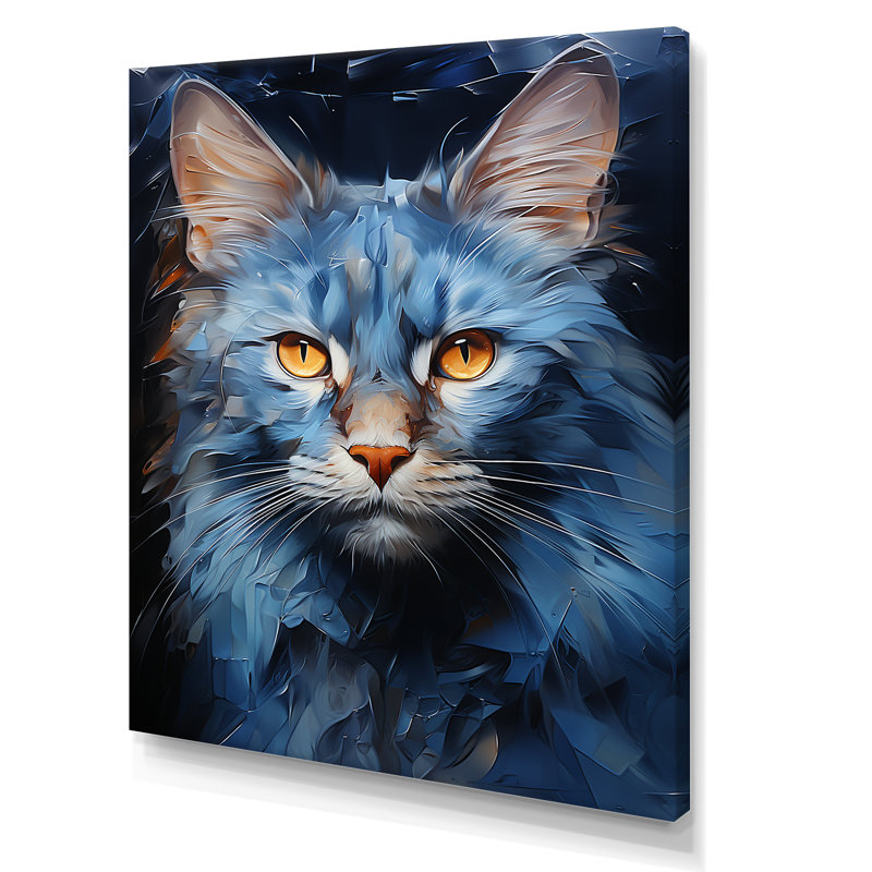 " Cat Blue Eye Reflection III ", 32" H x 16" W x 1" D, Wrapped Canvas