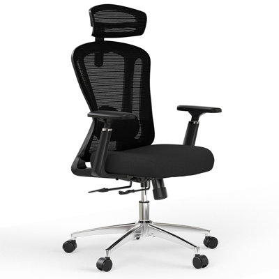 Mesh Office Chair With 3D Armrests And Adjustable Headrest