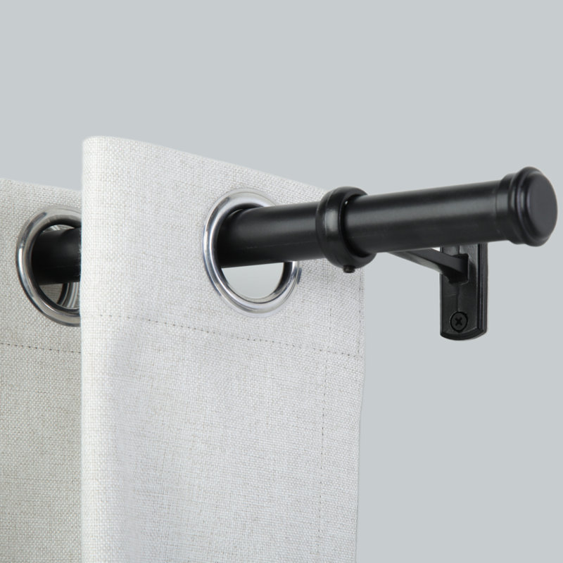 1 Inch Window Curtain Rod Decorative End Cap Design, 28" - 46"