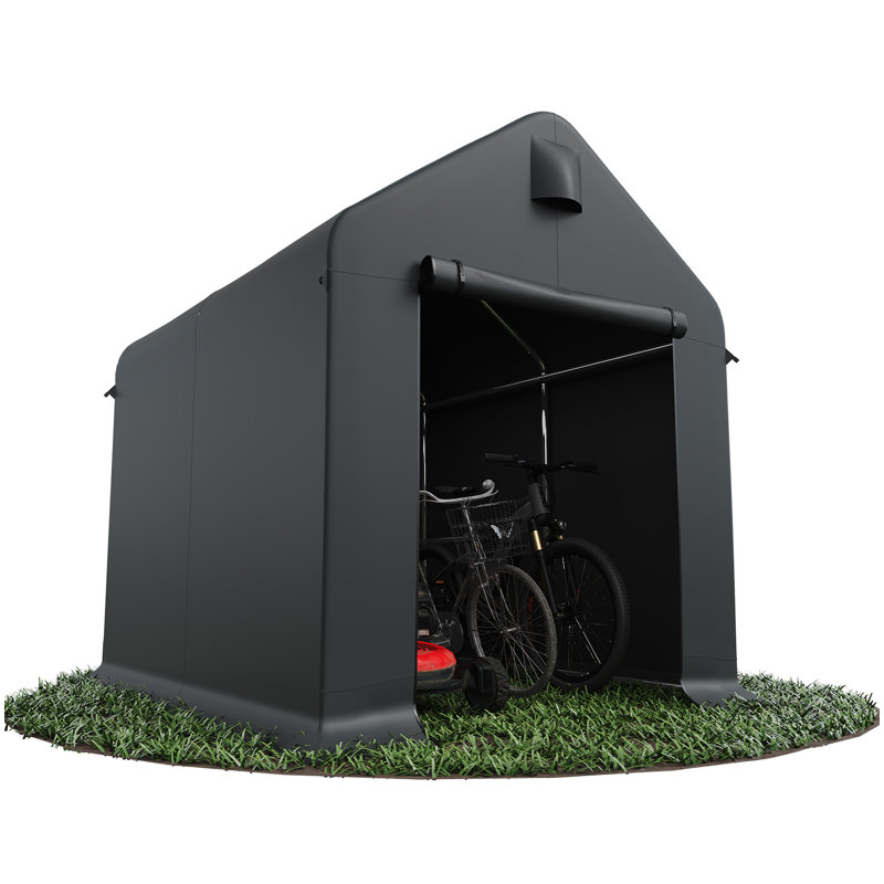 6.2 Ft. W X 7.6 Ft. D Polyethylene Portable Carport, Dark Grey