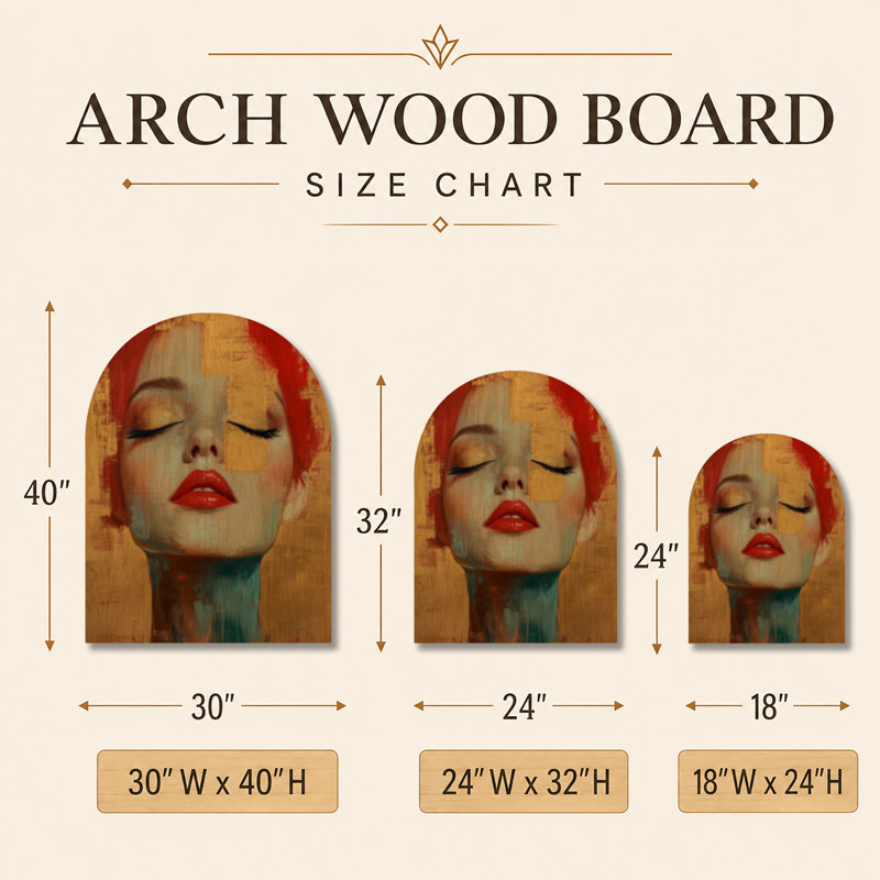 «Radiant Crimson Muse», reproduction d'art murale en bois, H 32 po x l 24 po, Arche