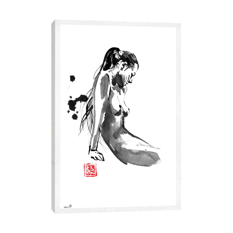 On The Shore by Péchane - Print on Canvas, White Framed, 66.04 cm H x 45.72 cm W