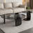 Staciee Contemporary 2-piece Round Glass Cocktail Table With Solid Oak Base