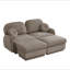 Canapé en forme de U Chenille Cloud, canapé à assise profonde avec repose-pieds amovibles, coussins ronds et coussins de dossier matelassés exquis, pieds de cadre de base encastrés, assemblage facile, convient au salon-127493394