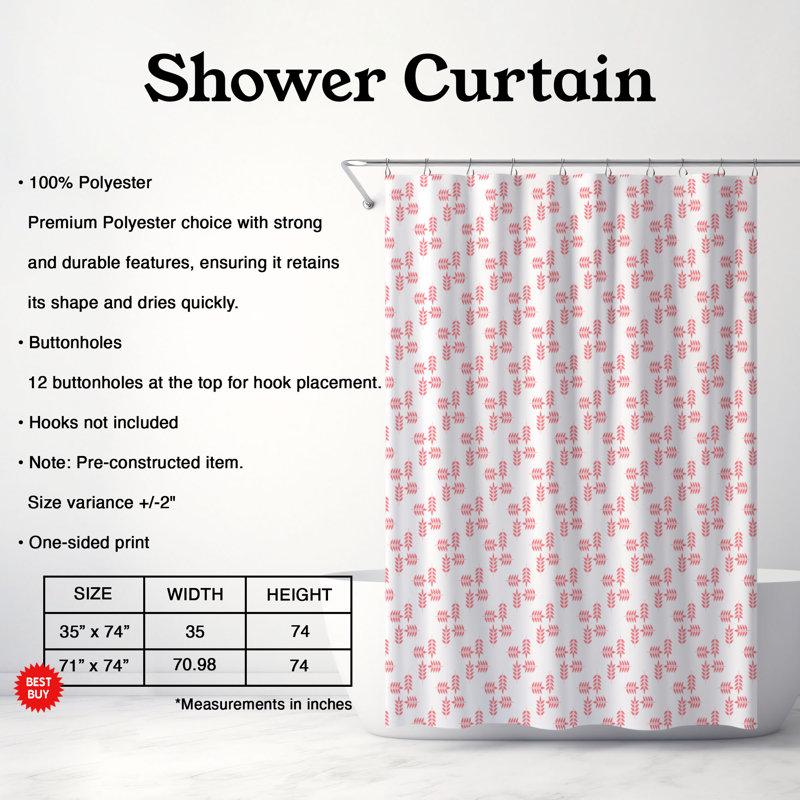 Aqua Patterns - Premium Shower Curtain, 74"H x 71"W