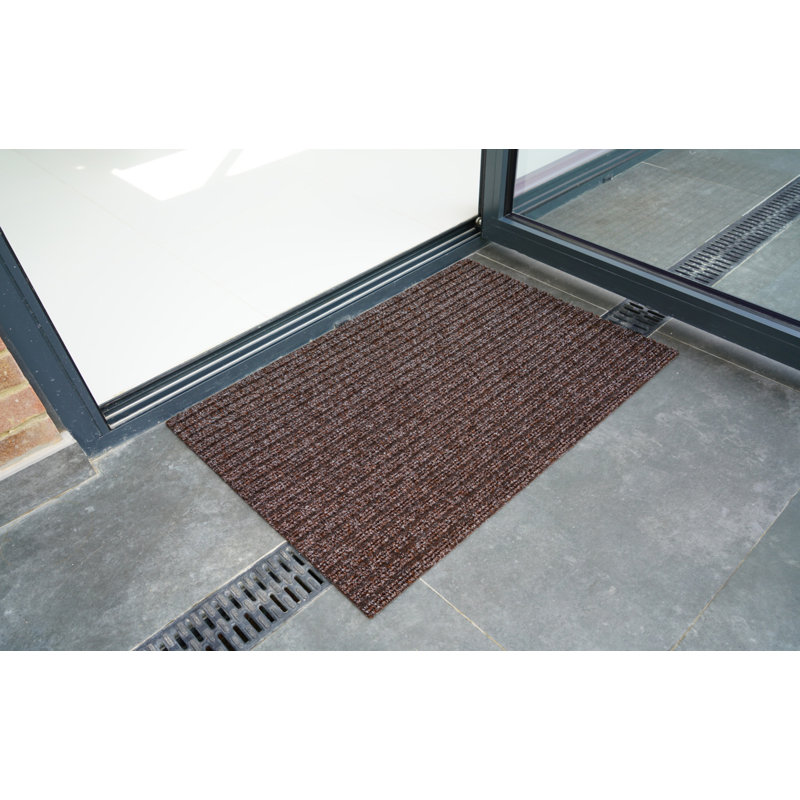 Amileah Non-Slip Doormat, Brown, Rectangle 50 x 80cm