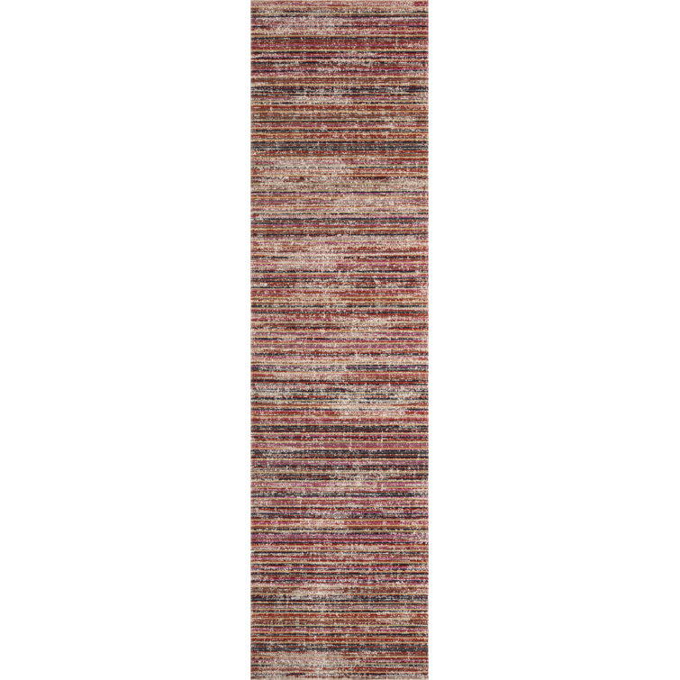 Summer Striped Area Rug in Red