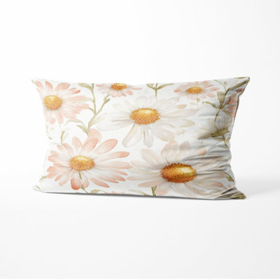 Coussin Country Farmhouse - Coussin décoratif imprimé marguerite jaune