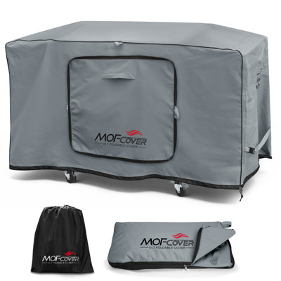 MOFCOVER Couvercle de plaque chauffante pliable amélioré pour plaque chauffante 36 pouces avec hotte Blackstone 600D Couvercle de barbecue à dessus plat robuste pour barbecue à 4 brûleurs Blackstone, gris