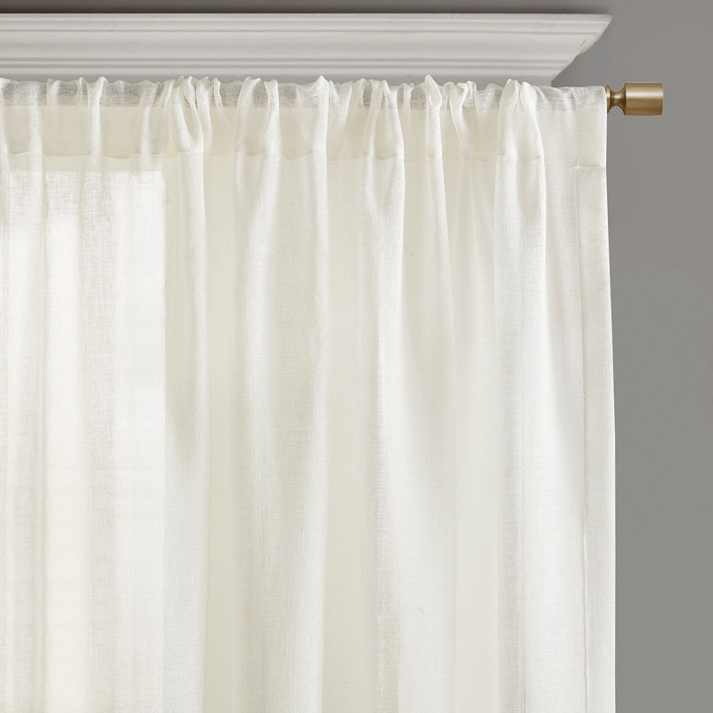 Embroidery Curtain Panel (Only 1 Pc Panel), White, 52.06" W x 84.04" L