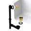Ensemble de drain de baignoire 14 po en polypropylène noir avec trop-plein à 2 trous-36928699