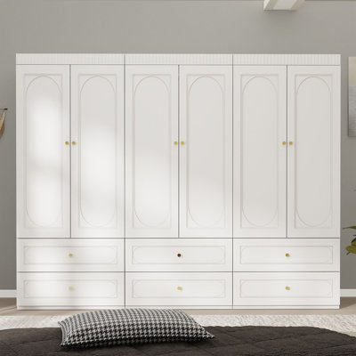 Armoire Wardrobe Closet with 6 Large Drawers And Hidden Storage(Set of 3)