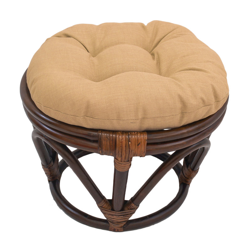 Repose-pieds d'extérieur avec coussin Arvina, Grès