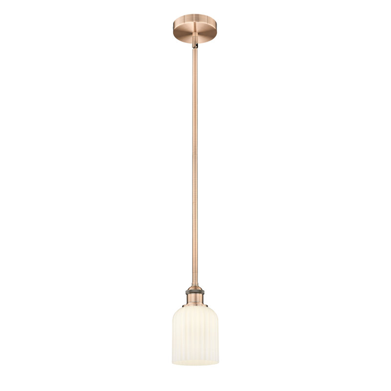 Luminaire suspendu 1 lumière Aalina, Cuivre antique, Blanc