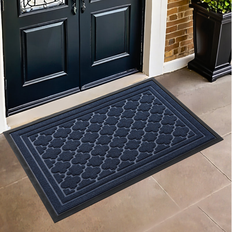 Ingelbert Personalizable Non-Slip Doormat, Blue, 24" W x 36" L
