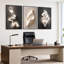 Décoration murale abstraite moderne encadrée 3 pièces, revêtement mural en cristal noir et blanc de luxe