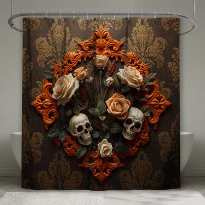 Rideaux de douche Ornate Skull Roses