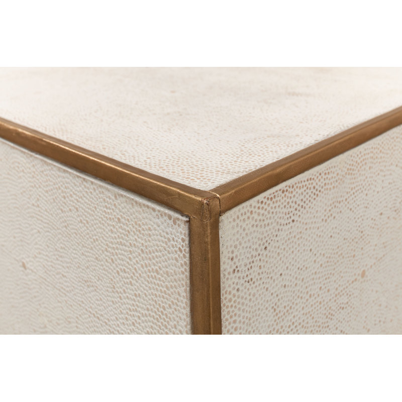 Shagreen 2 - Drawer Solid Wood Nightstand, Osprey White