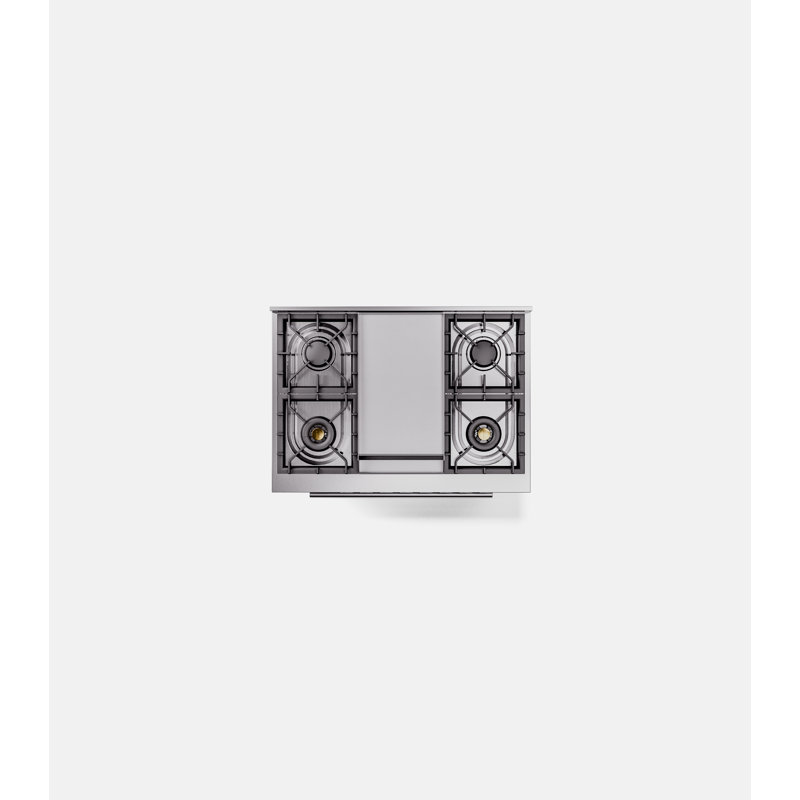  ILVE Professional Plus II 36 in Dual Fuel Range, 6 Sealed Burners, Griddle, Natural Gas, Ral Classic/Stainless Steel