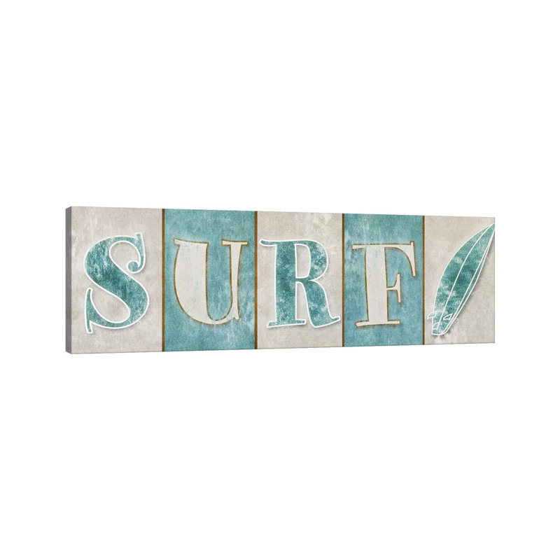 Surf by SD Graphics Studio - Panoramic Gallery-Wrapped Canvas Giclée on Canvas, 30.48 cm H x 91.44 cm W x 1.91 cm D, Canvas
