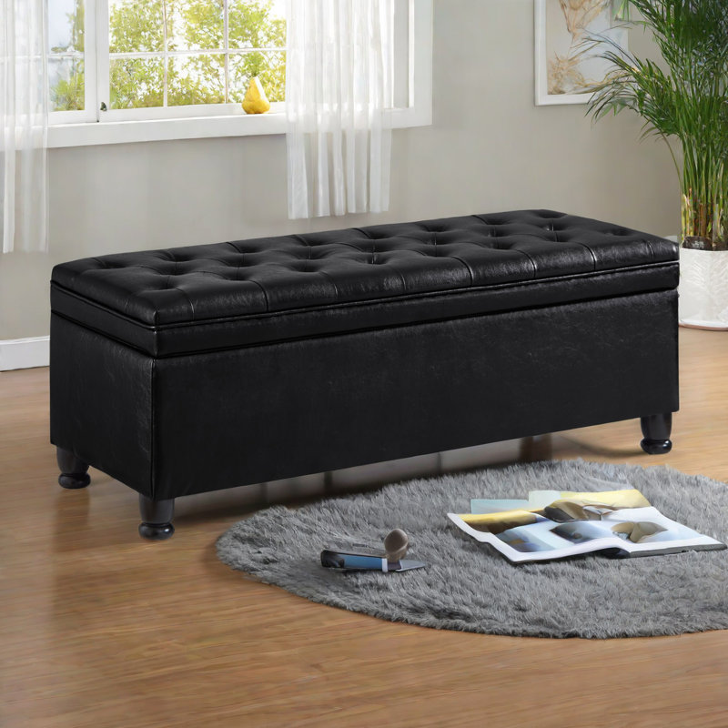 Banc de rangement en similicuir Desideriu