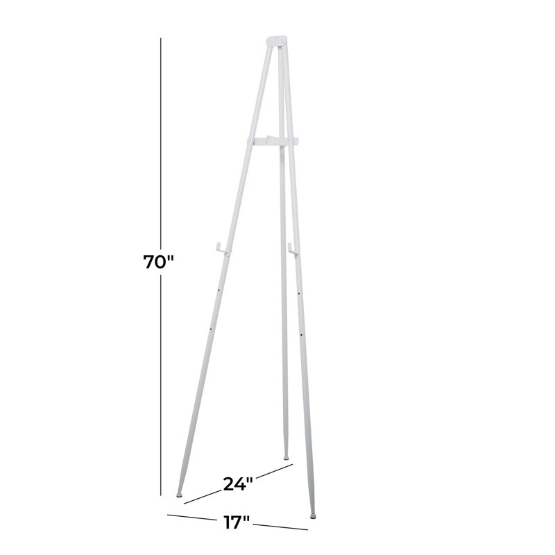 Pitanga Metal Extra Large Free Standing Adjustable Display Stand Easel with Foldable Stand, White