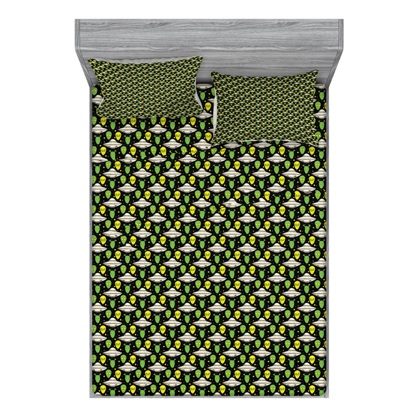 Alien Microfiber Sheet Set, Full Sheet Set with Fitted Sheet