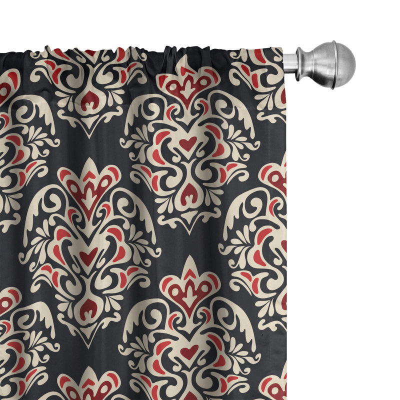 Damask Semi-Sheer Rod Pocket Sliding Panel, 28" x 84"