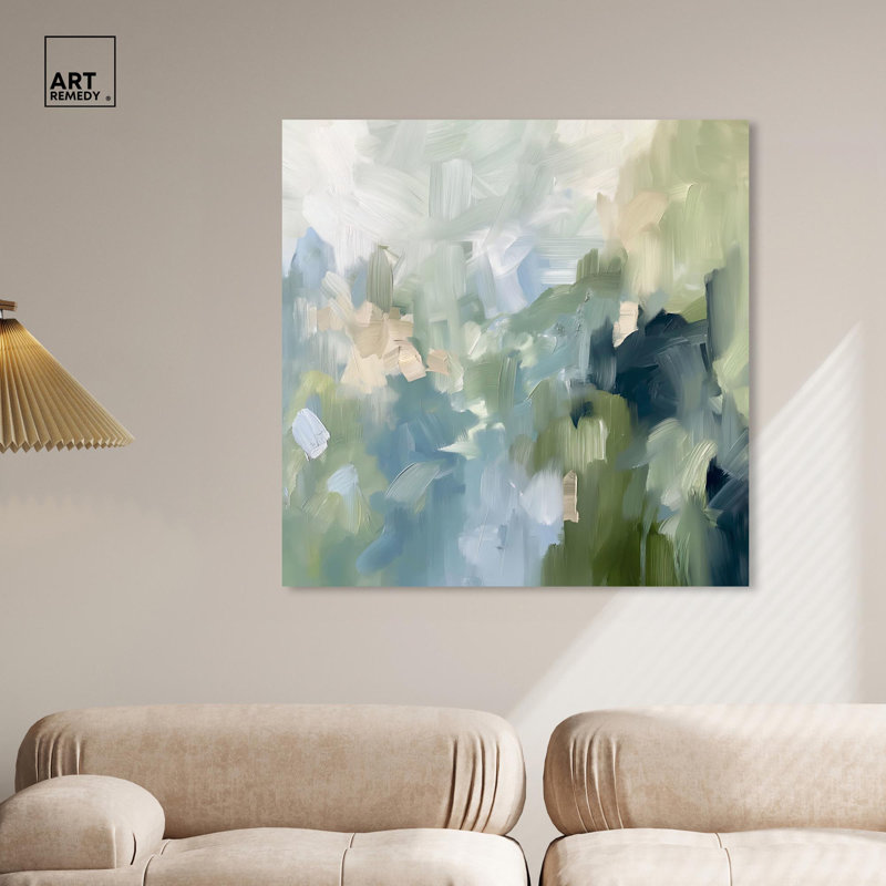 Minted Brush Canvas Minimal Abstracts by Art Remedy, No Frame, Wrapped Canvas, 40" H x 40" W
