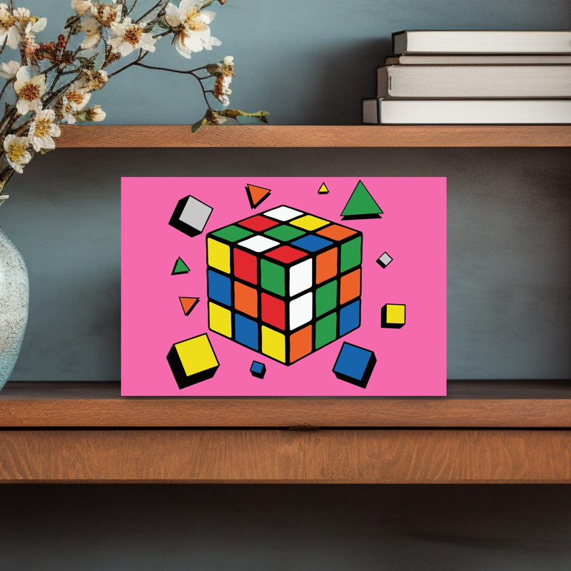 Art mural rétro classique rétro Rubiks, H 12 po x l 18 po