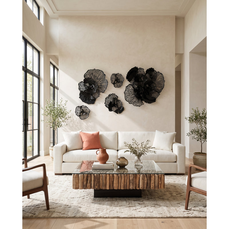 Flower Wall Décor, Black