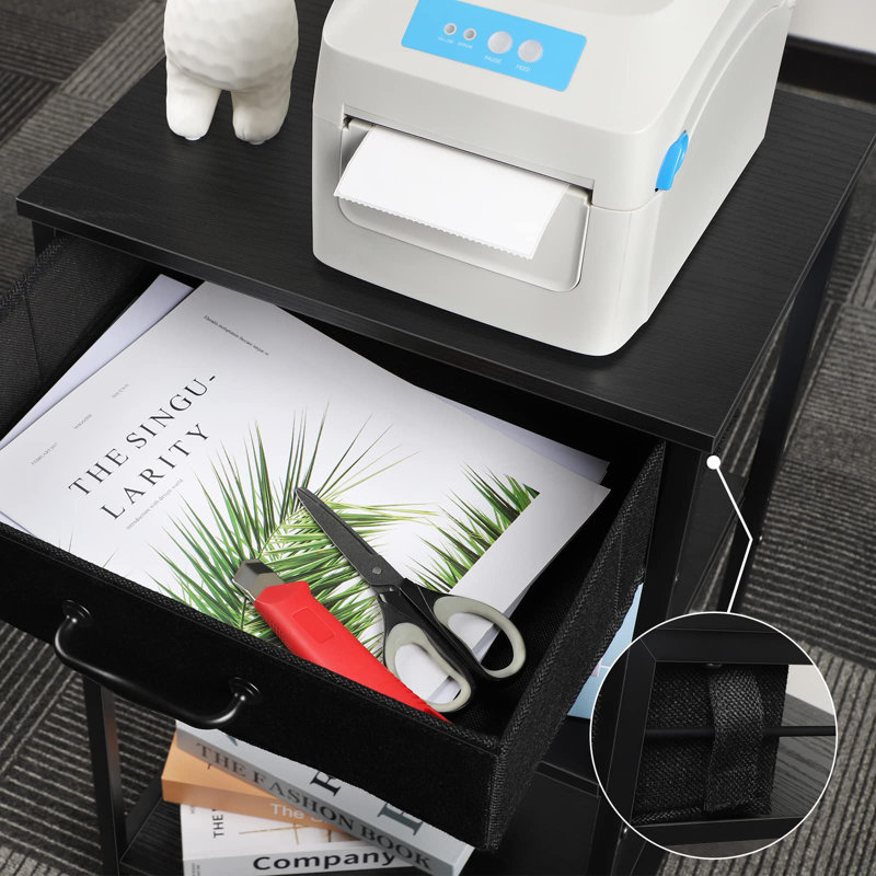 Printer Stand Table For Home Office 3 Tier Small Printer Stand With Storage Drawer Multi-Functional Printer Desk Shelf
