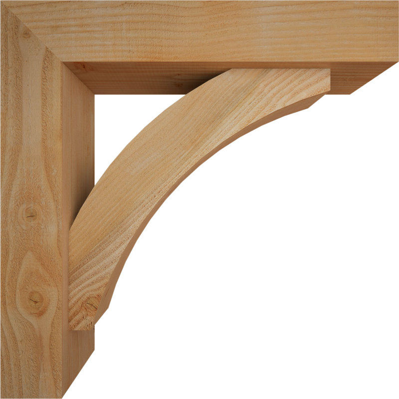 Thorton Block Bracket with Offset Brace, 26 x 26, 6"W Douglas Fir (Rough Sawn)